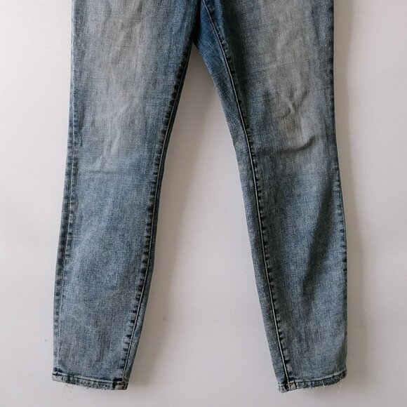 Good American Womens Blue Denim High Rise Distressed Ankle Jeans Size 16 - Picture 4 of 7